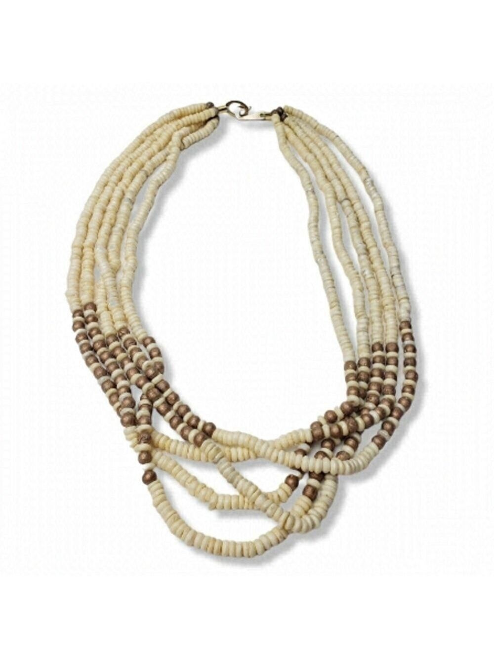 Vintage Multi Strand Earthtone Beaded Necklace
